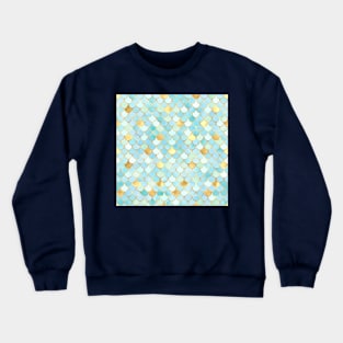 Mermaid Pattern Design Light Blue, Turquoise and Gold Crewneck Sweatshirt